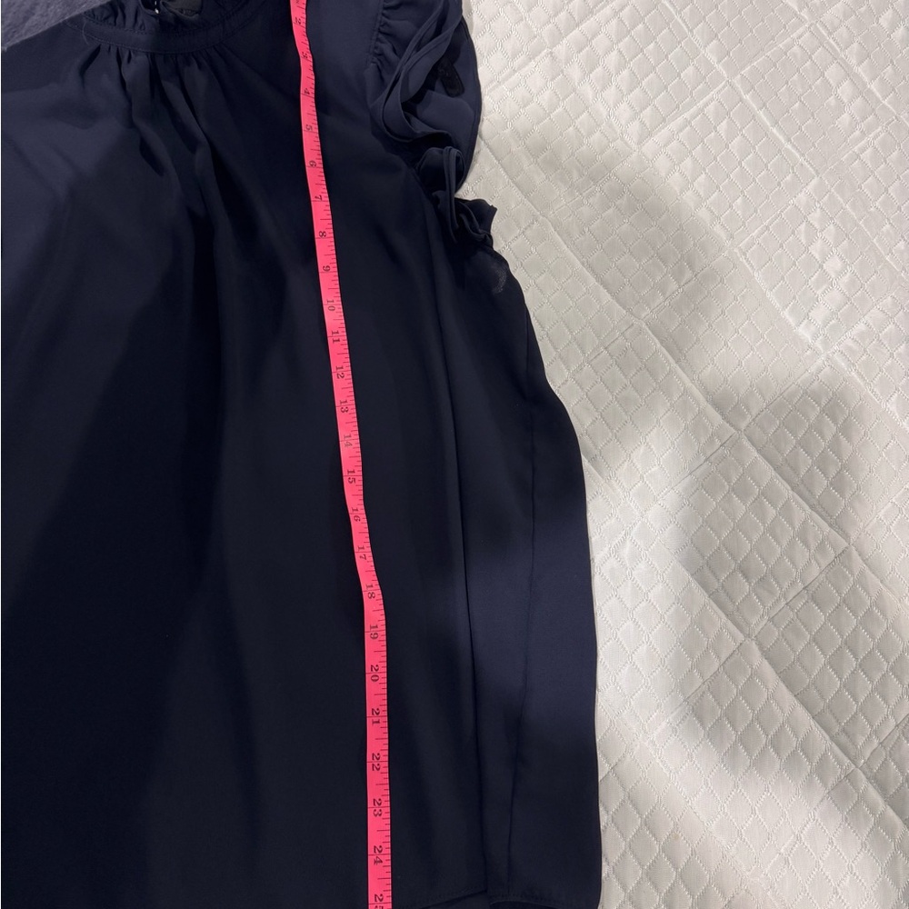 Tahari Midnight Blue Ruffle Blouse
large!! - Picture 8 of 9